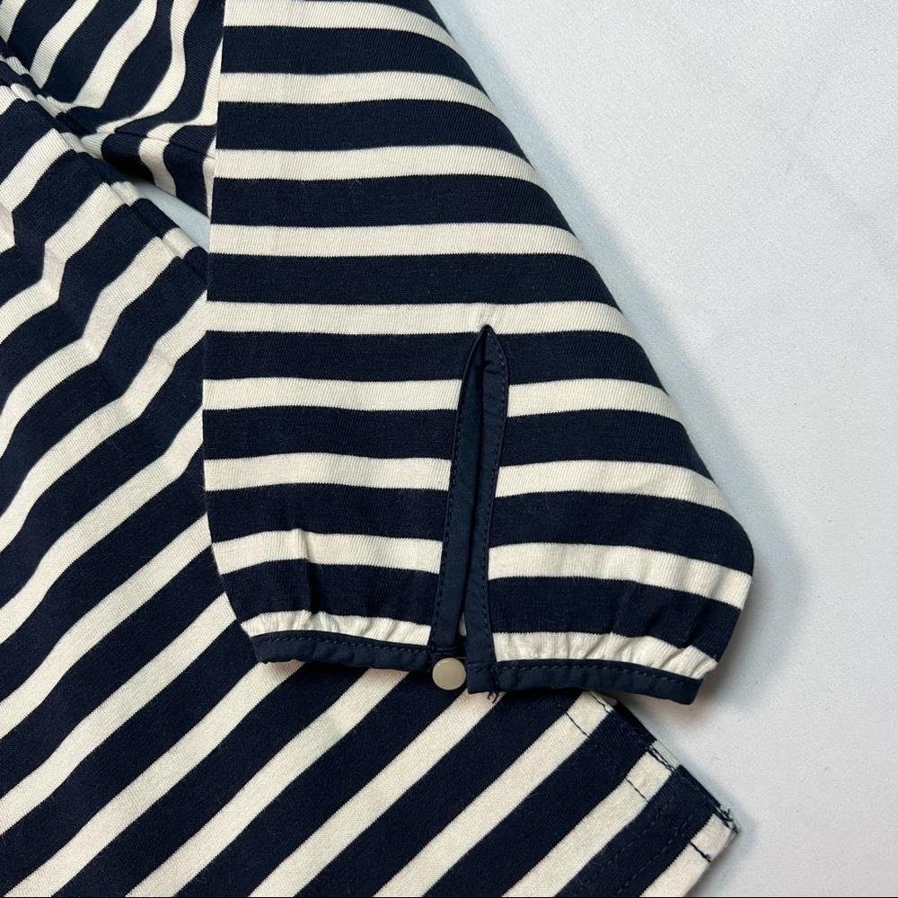 J. Crew Structured Stripe Keyhole Peasant Top In … - image 5